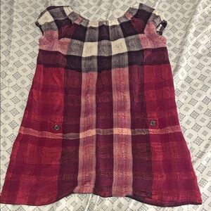 Burberry Plaid Short Sleeve Girls Dress - 4T